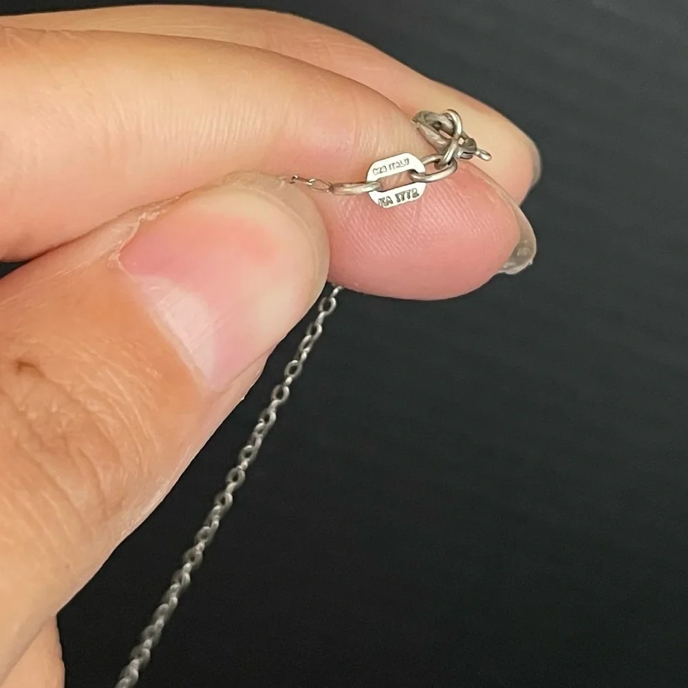 Sterling silver cross cz chain necklace